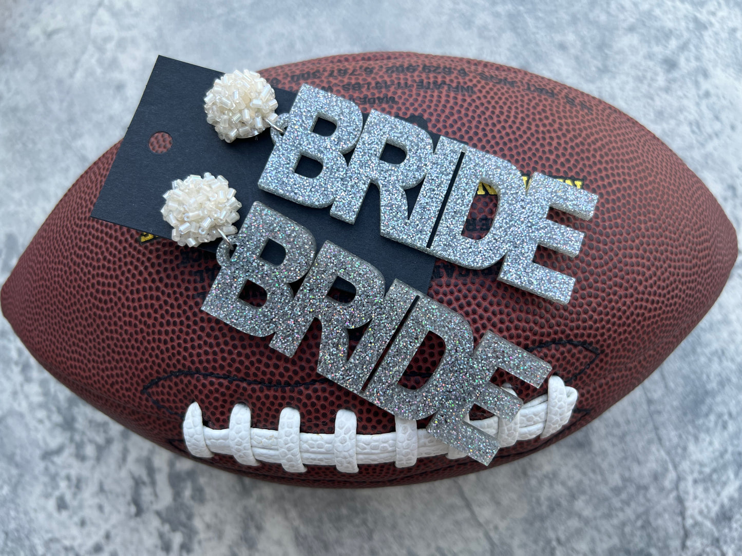 Game Day earrings Personalized custom high school- college- football- team name- spirit wear gear- 1 inch bead topper