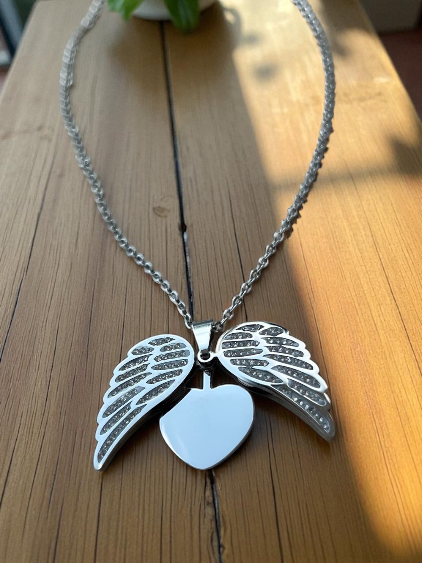 Sparkling Wings hidden Heart Necklace