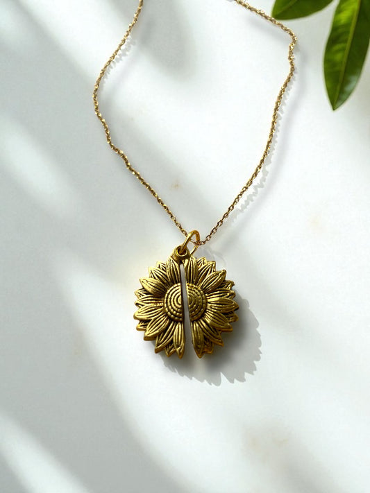 Sunflower Hidden Message Necklace