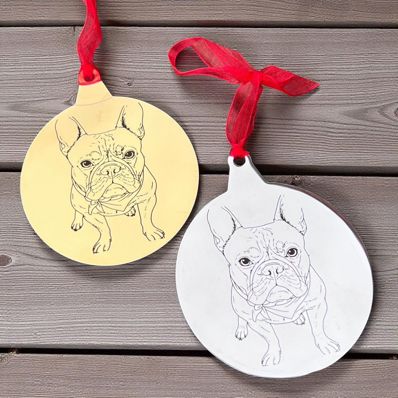 Personalized Stainless Steel Christmas Ornament.