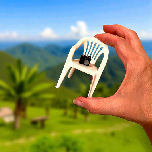 Puerto rico mini white chair with camera ornament