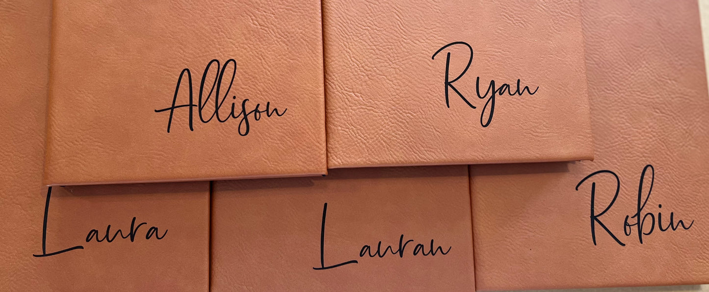 Personalized leatherette journals 5 x 9