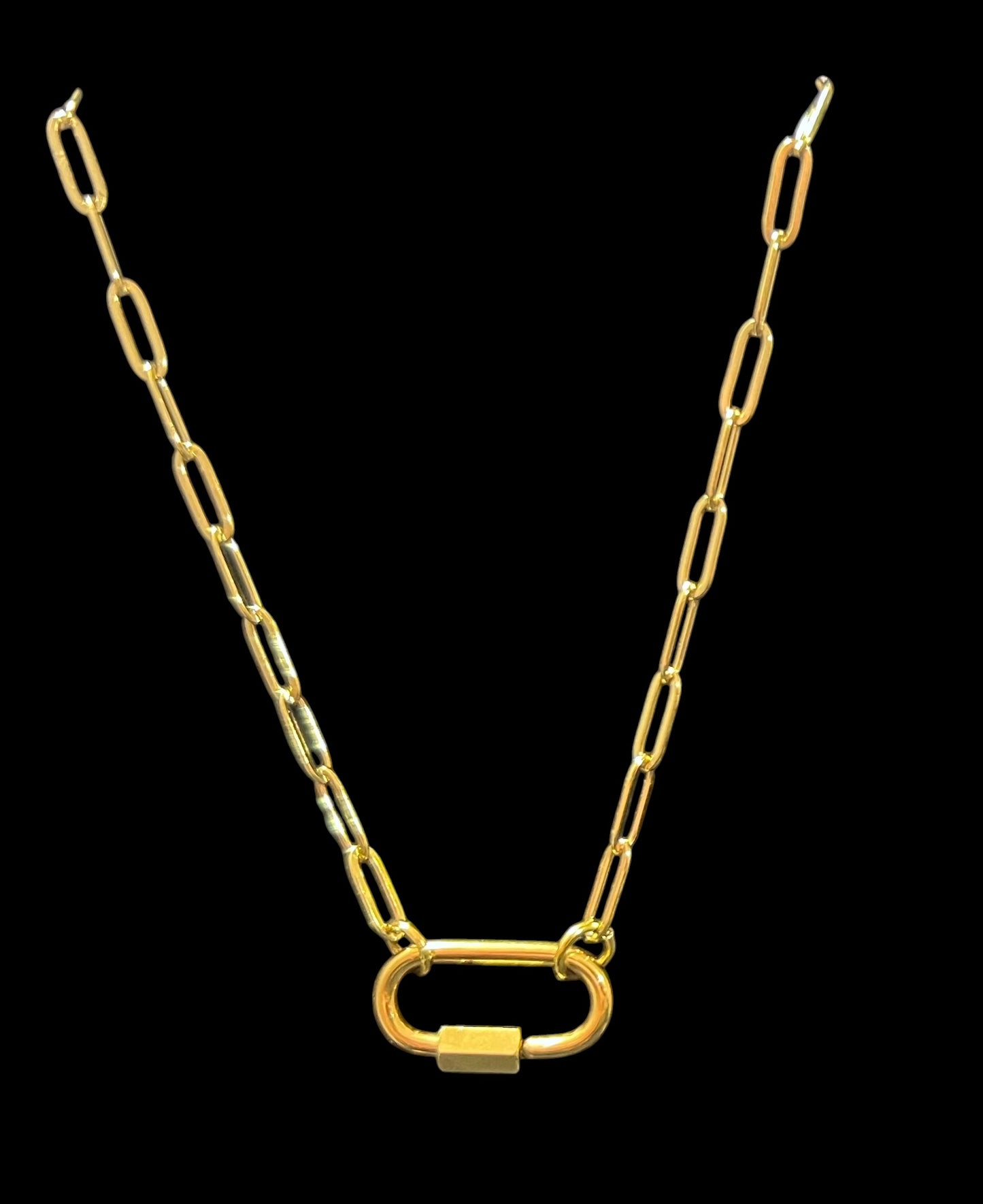Oval Carabiner Paperclip necklace
