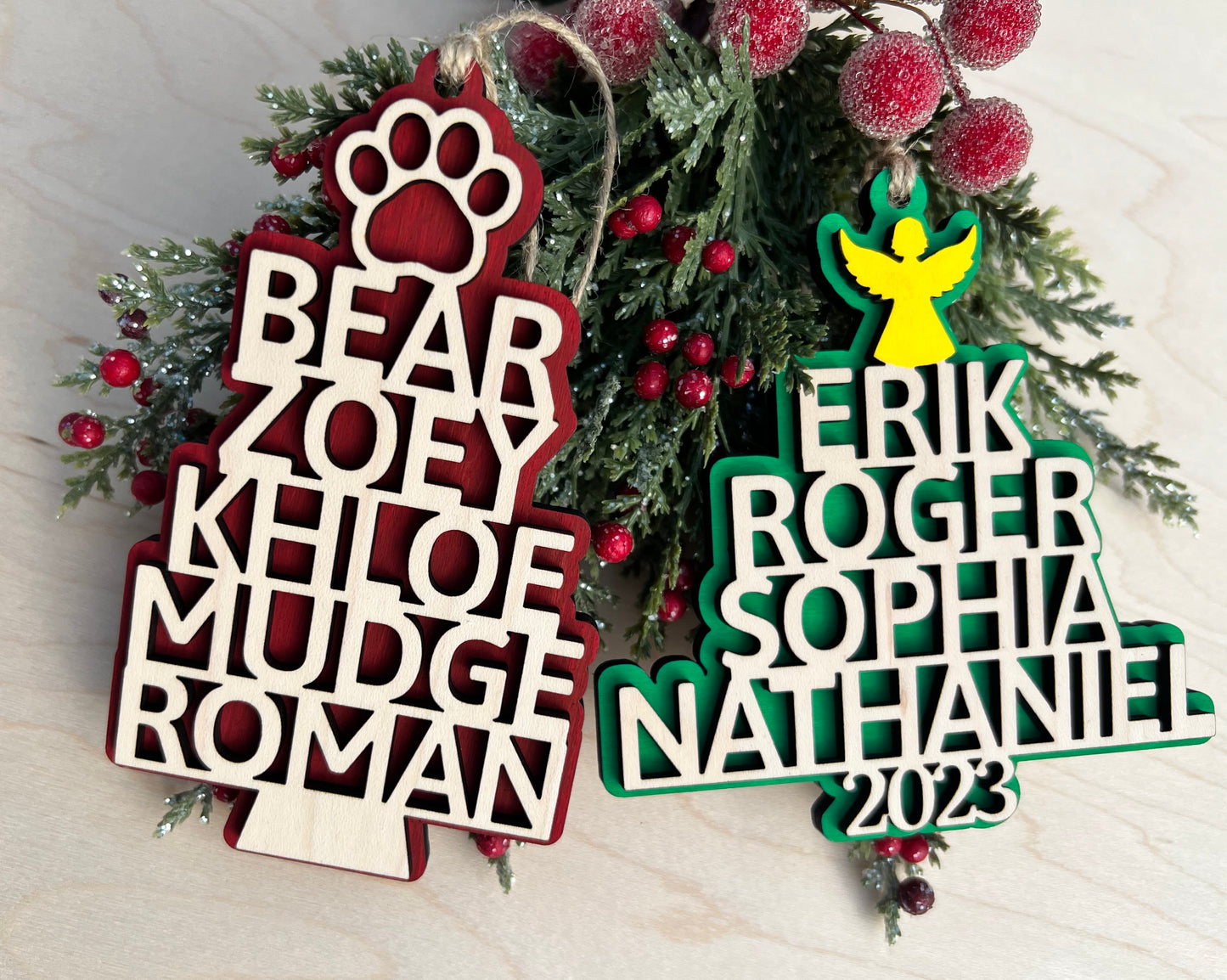 Family Name Christmas Tree Ornament