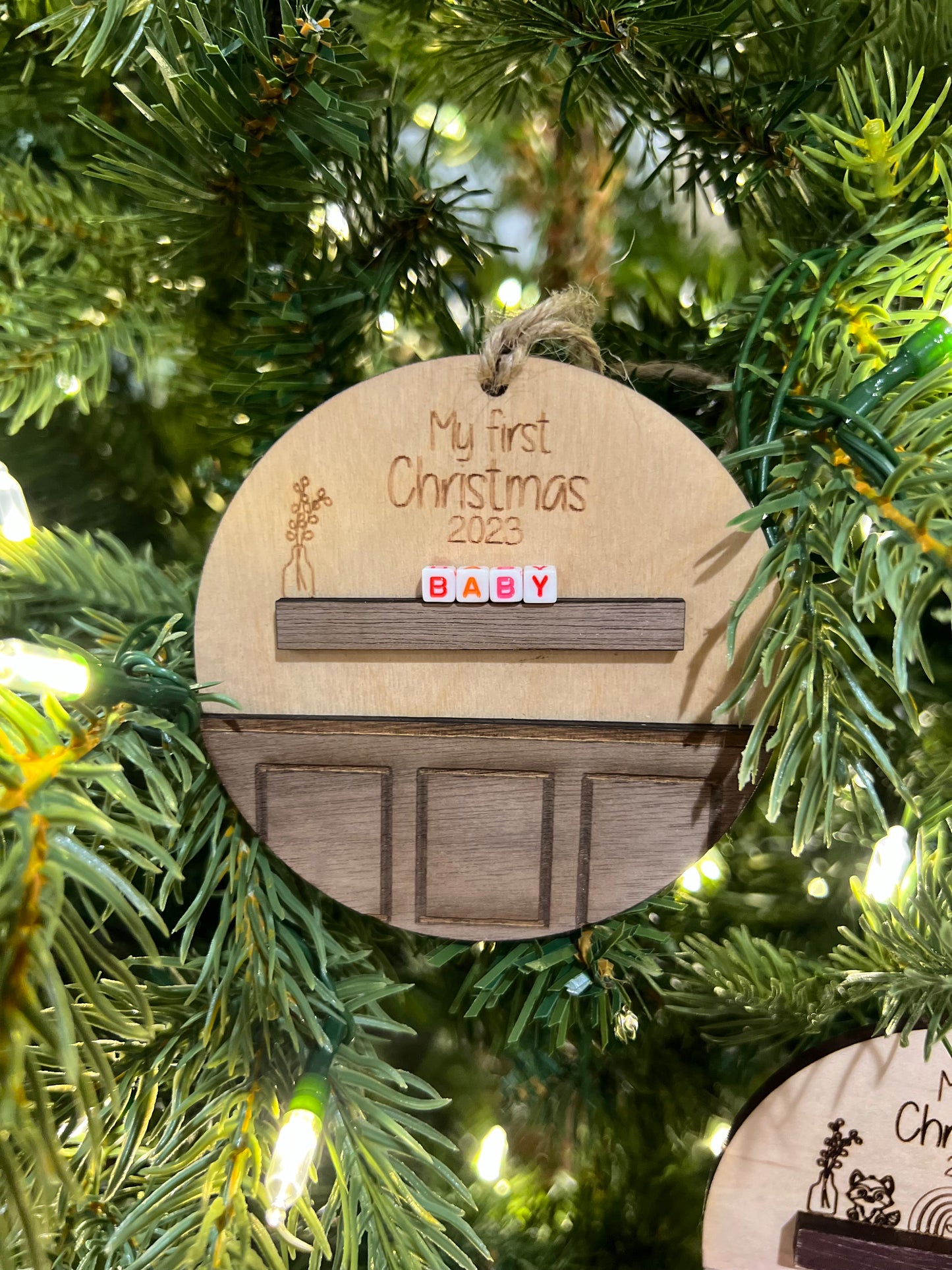 Babys first Christmas alphabet bead version
