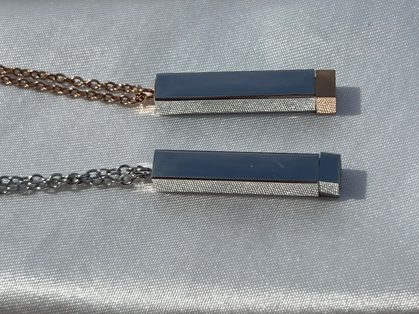 Hidden personalized message 3d Bar Necklace