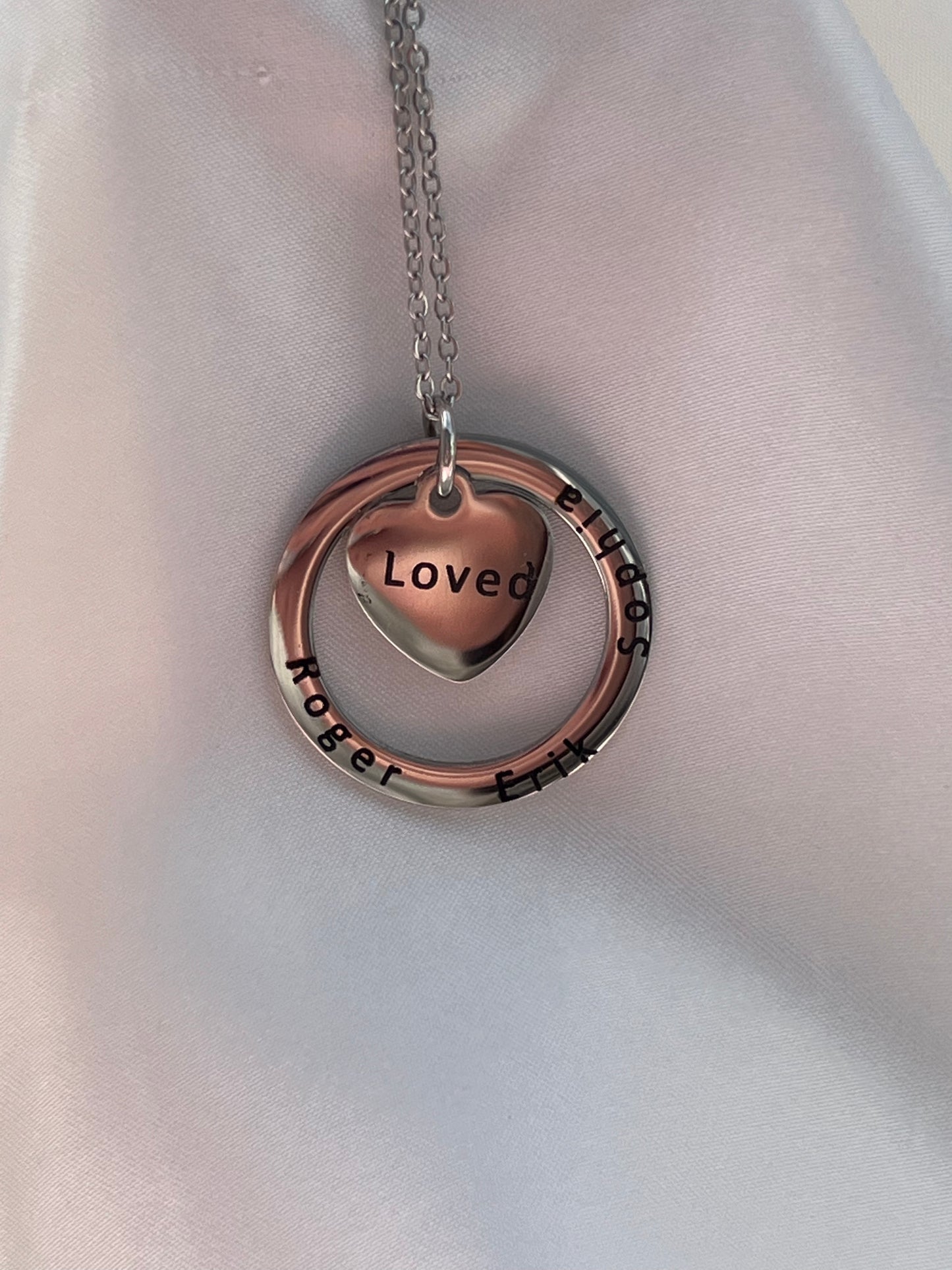 Heart and Washer Necklace