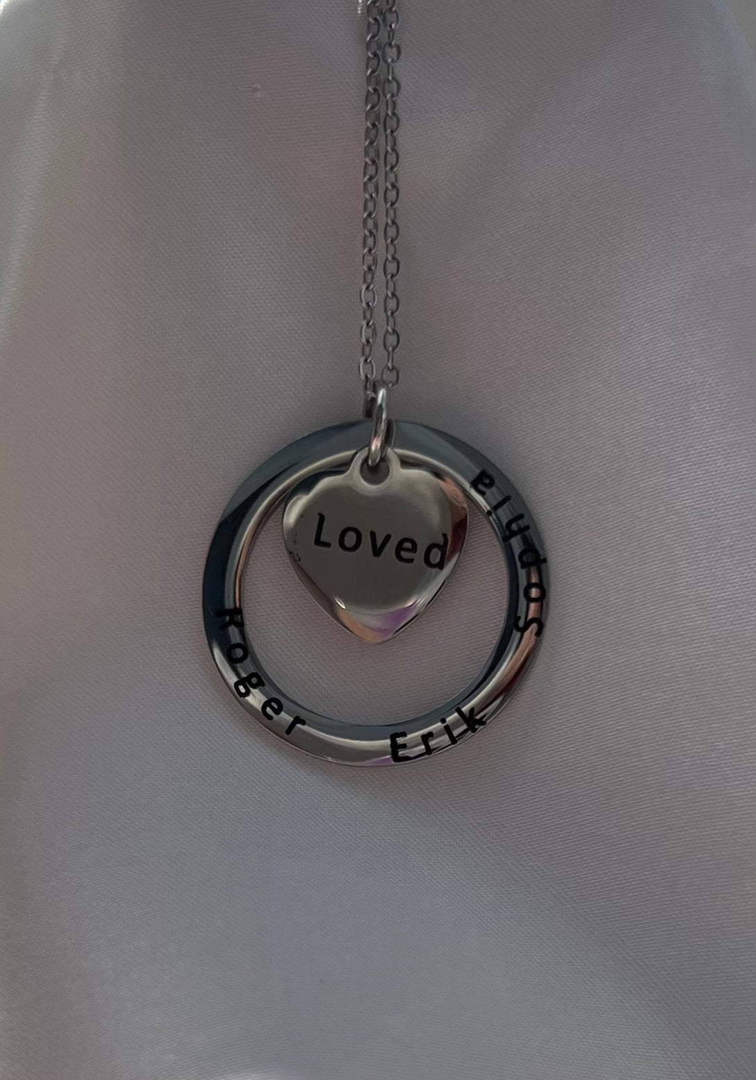 Heart and Washer Necklace
