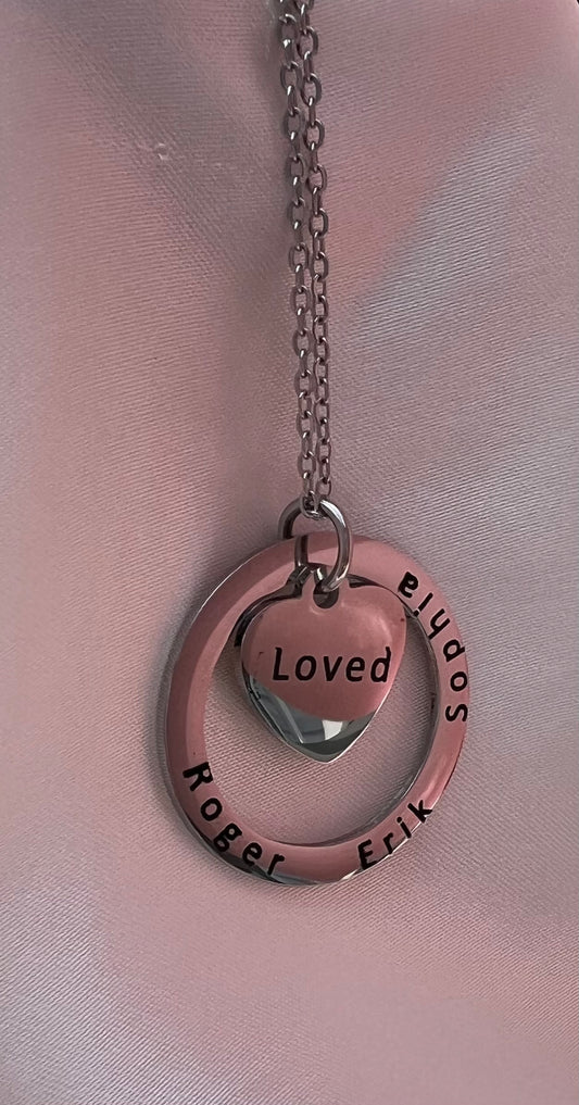 Heart and Washer Necklace