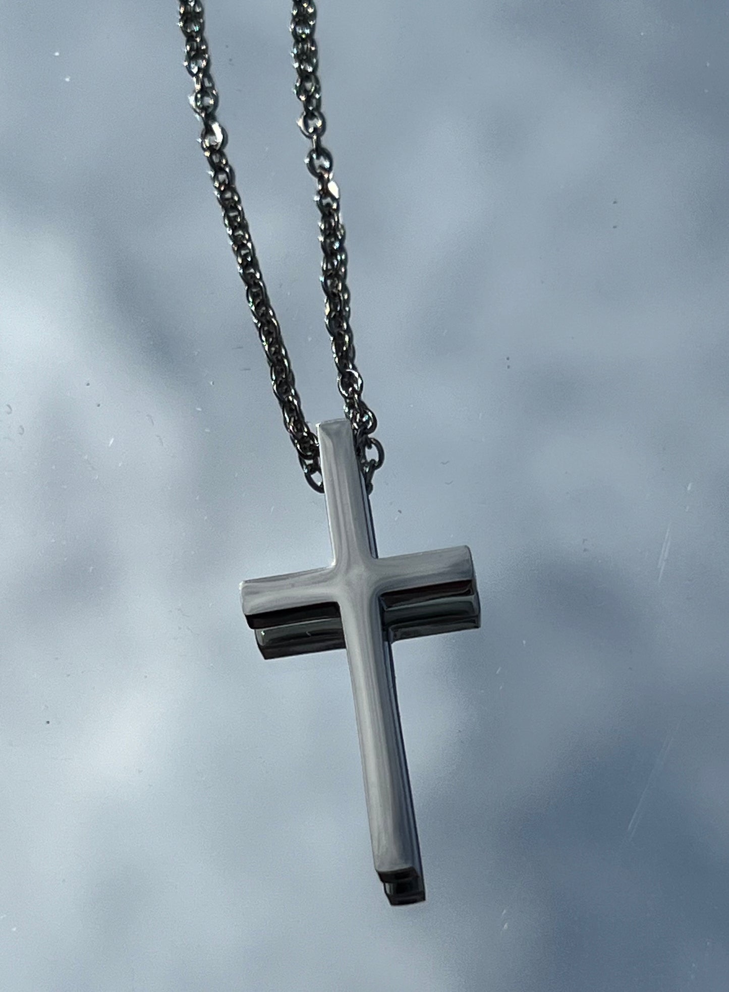 Personalized stainless steel cross necklace