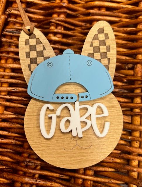 Ballcap Bunny - easter Bunny Basket Tag