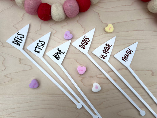 Acrylic Drink stirrers - Valentines Day