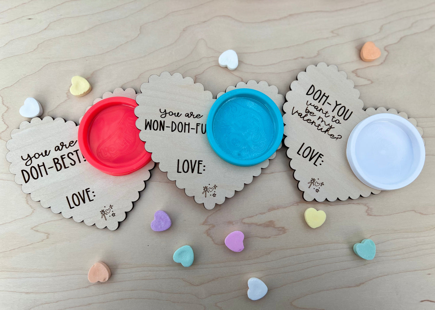 Valentine's Day cards - Play-doh holders (play-doh included)