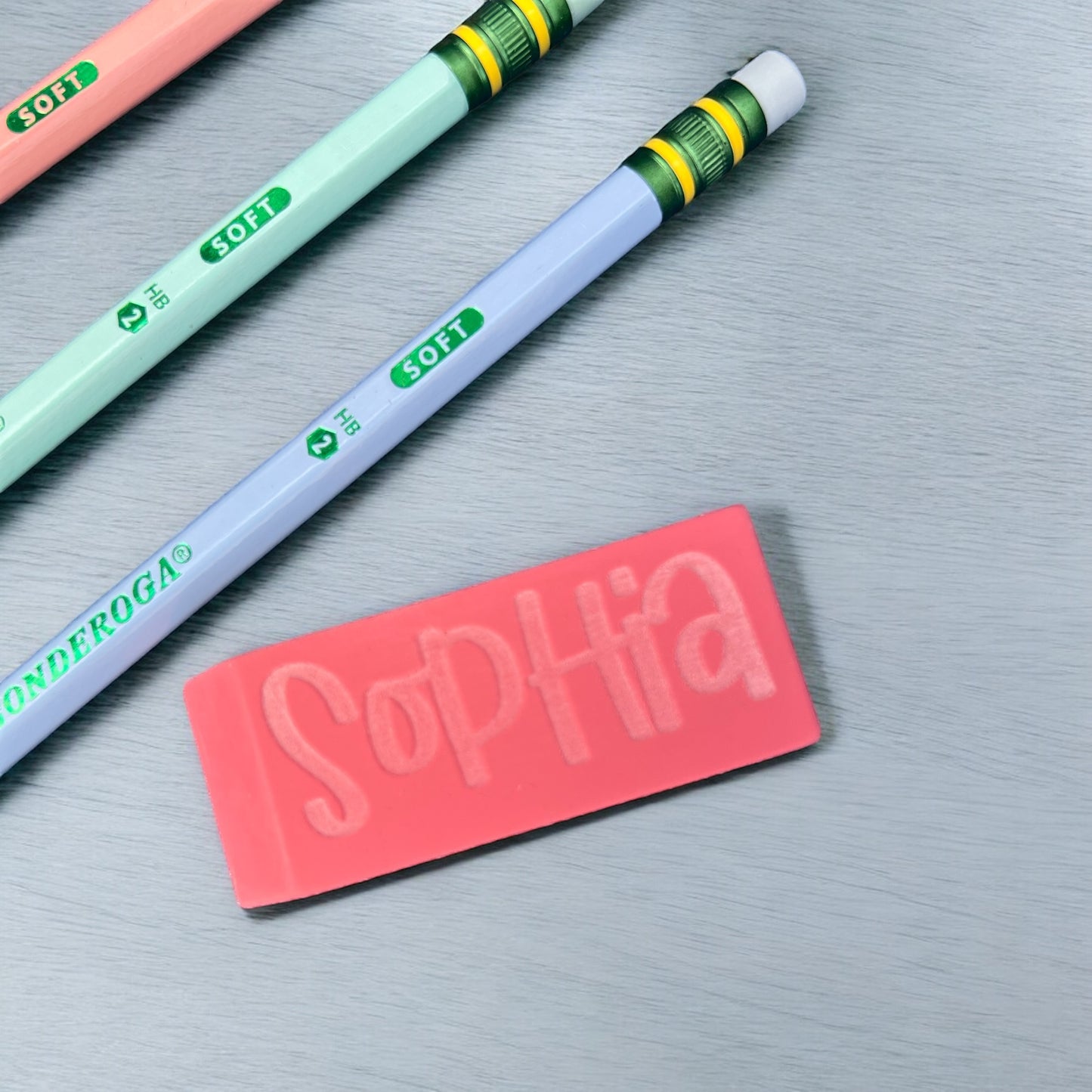 Custom Pink Eraser - 3 pack set