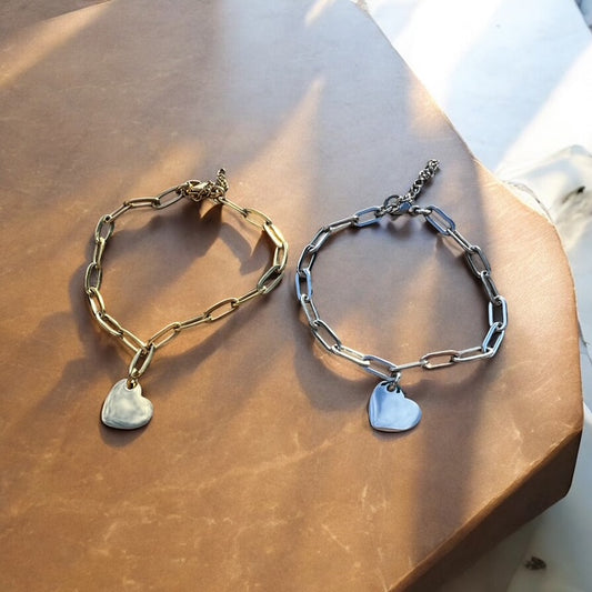 Paperclip small Heart Customizable Bracelet
