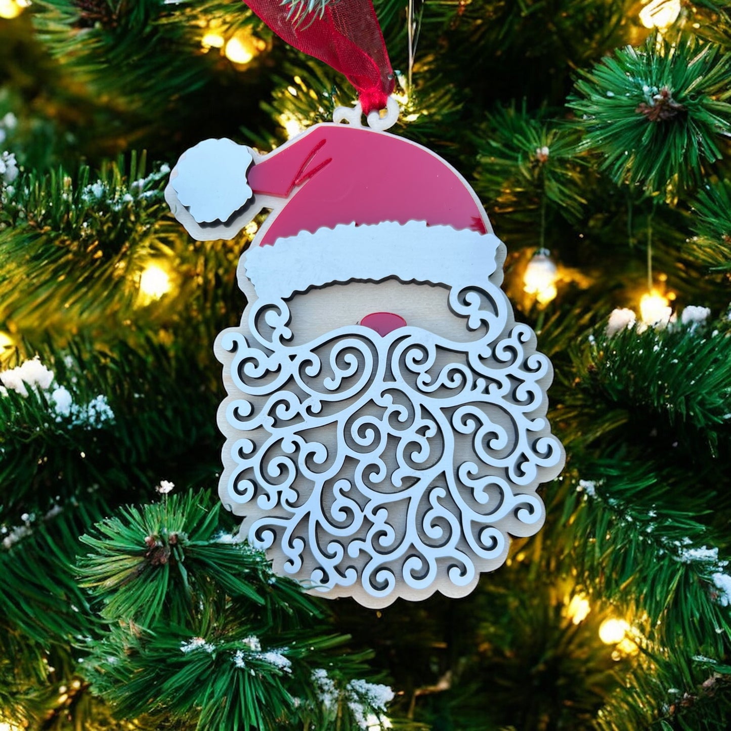 Swirly Bearded Santa Clause ornament.