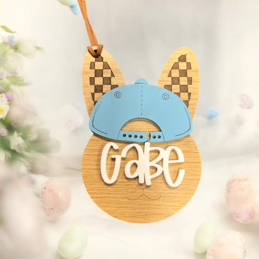 Ballcap Bunny - easter Bunny Basket Tag