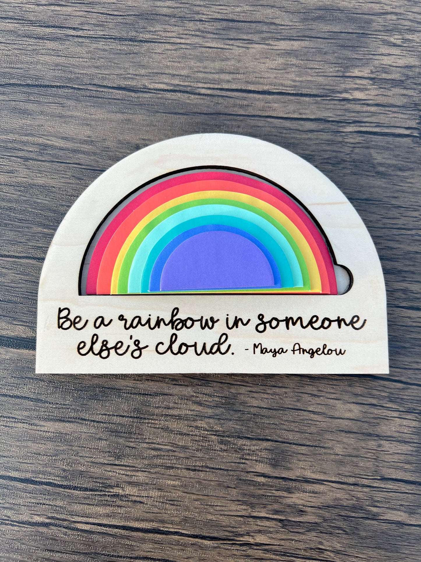 Rainbow post it note holder