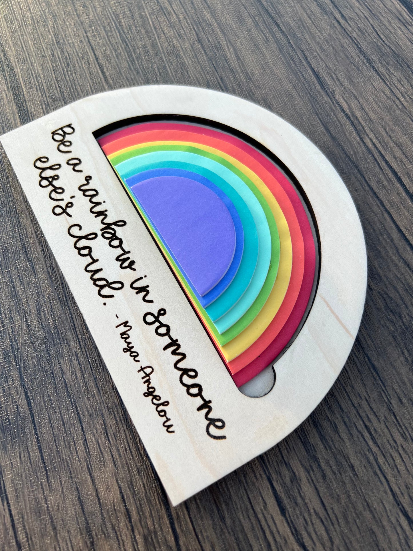 Rainbow post it note holder