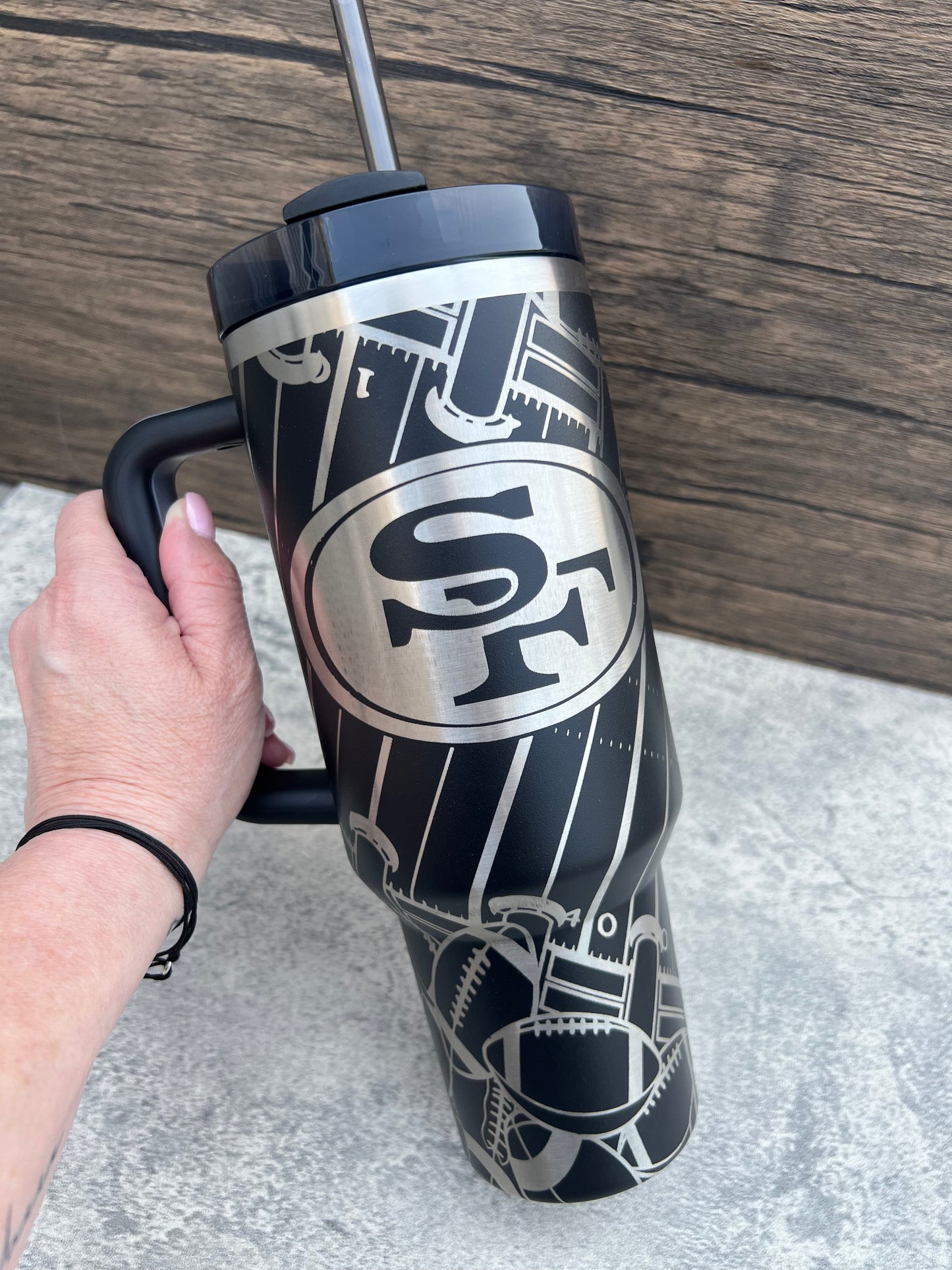 40oz tumbler - full wrap Laser engraved adventure quencher
