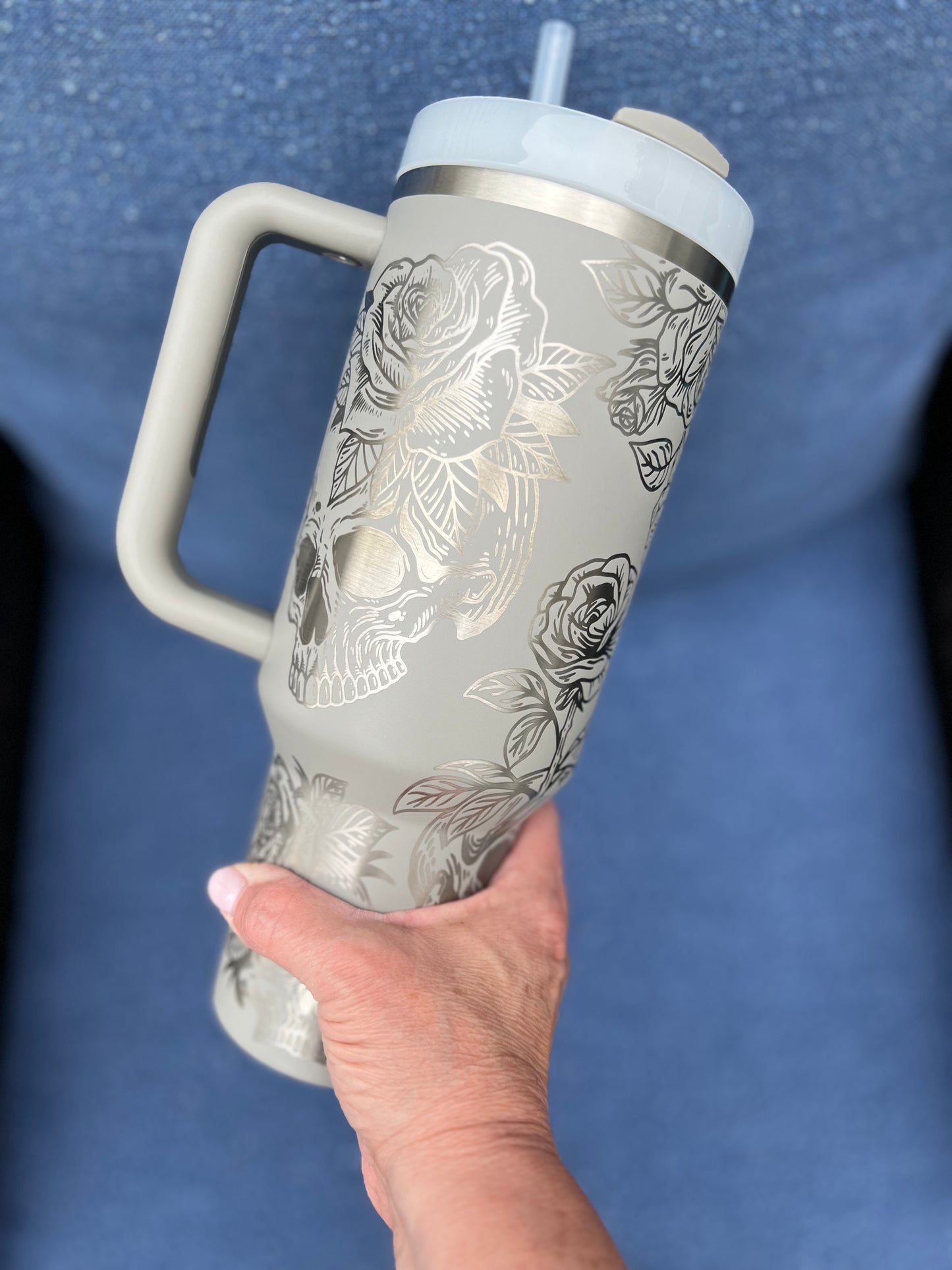 40oz tumbler - full wrap Laser engraved adventure quencher