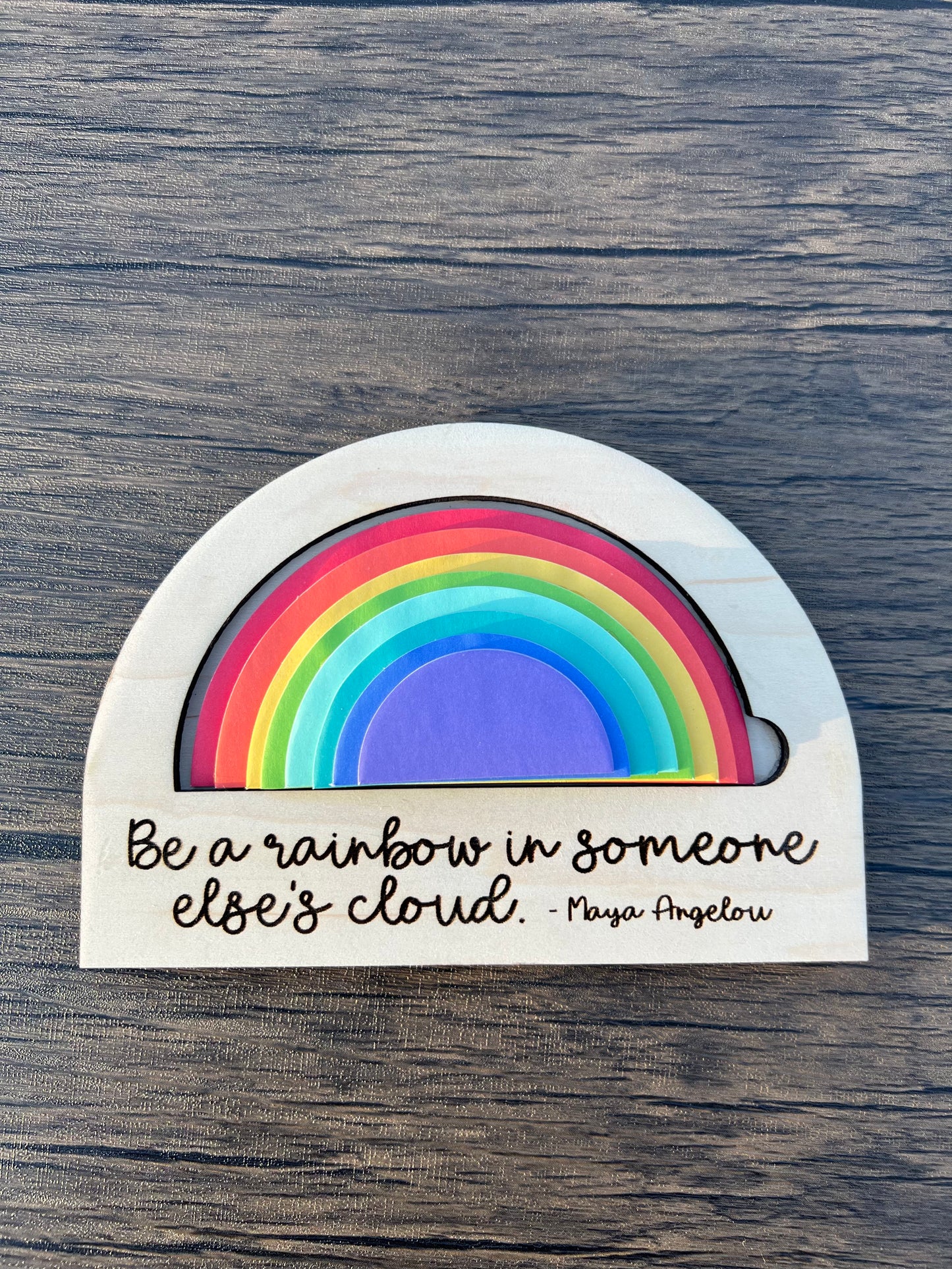 Rainbow post it note holder