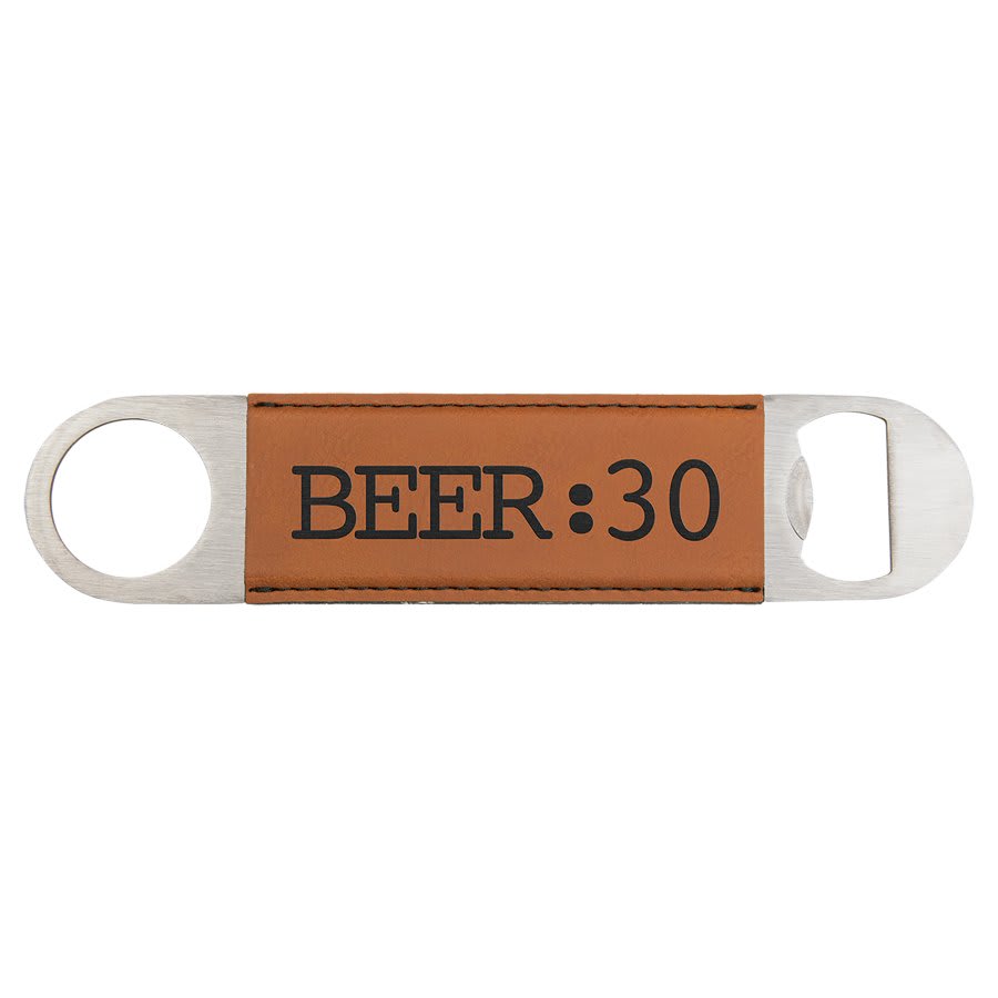 Personalized leatherette bottle openers