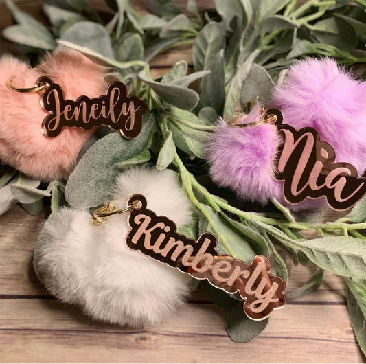 Customizable Mirrored acrylic name keychains
