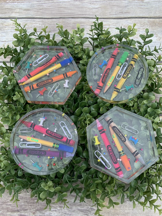 Teacher resin coaster