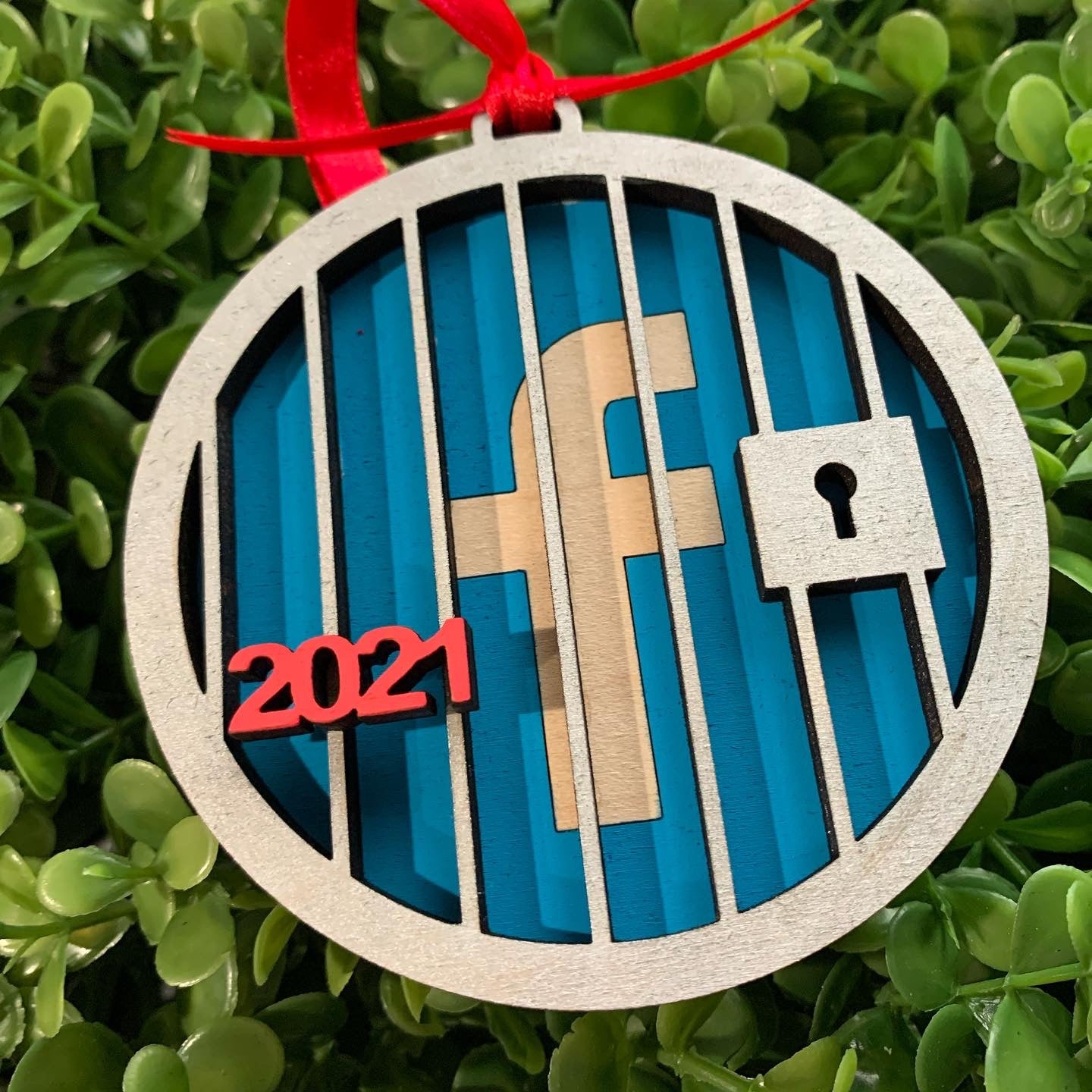 Facebook jail christmas ornament