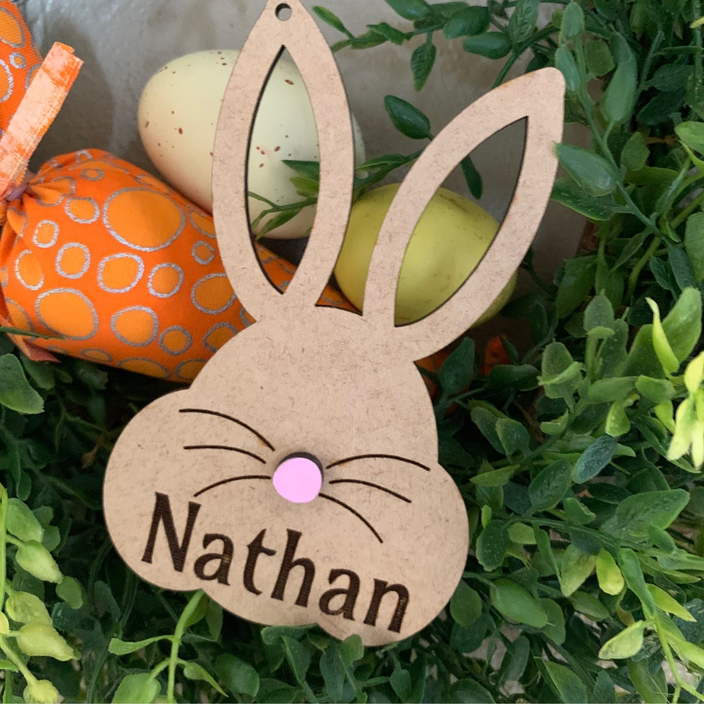 Customizable Easter Bunny Name Tag