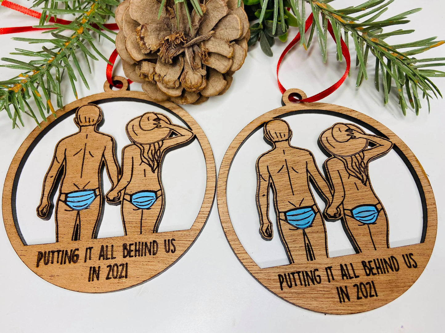 Putting it all behind us Christmas Ornament