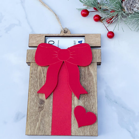 Present Wooden Gift Card Holder
