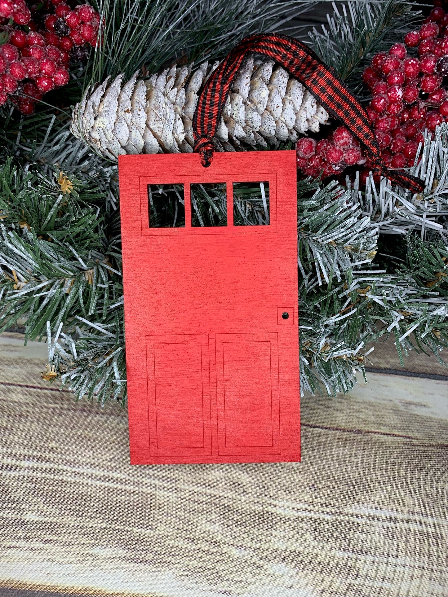 Red Door Christmas Ornament