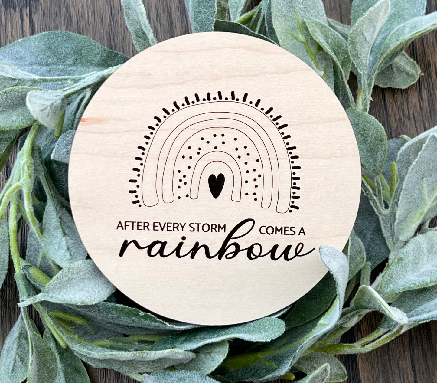 Rainbow baby nursery milestone round
