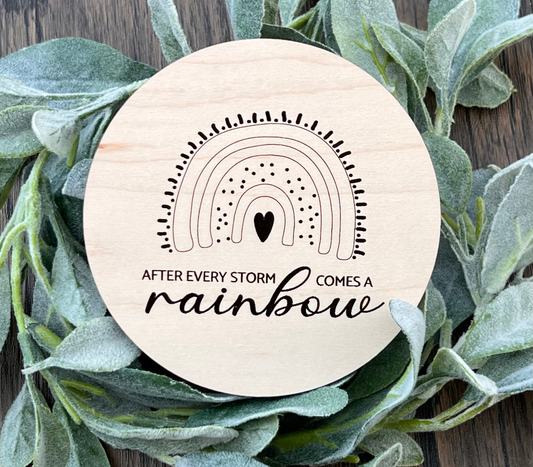 Rainbow baby nursery milestone round
