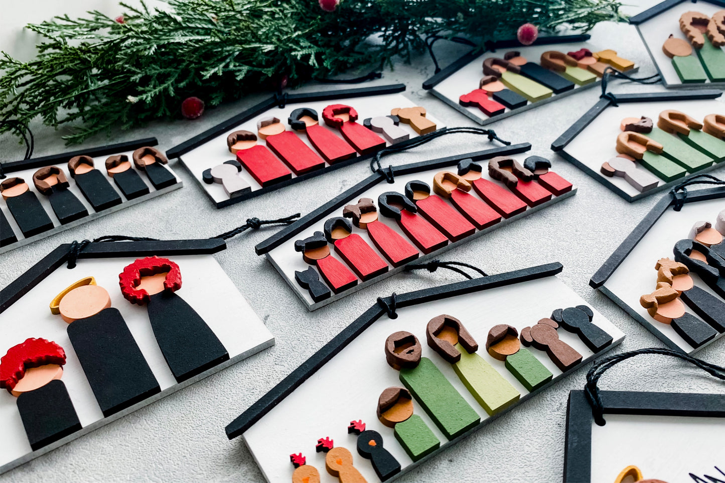 Christmas Peg Family Ornament - personalized
