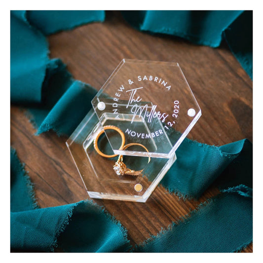 Customizable - Clear ring Hexagon ring holder