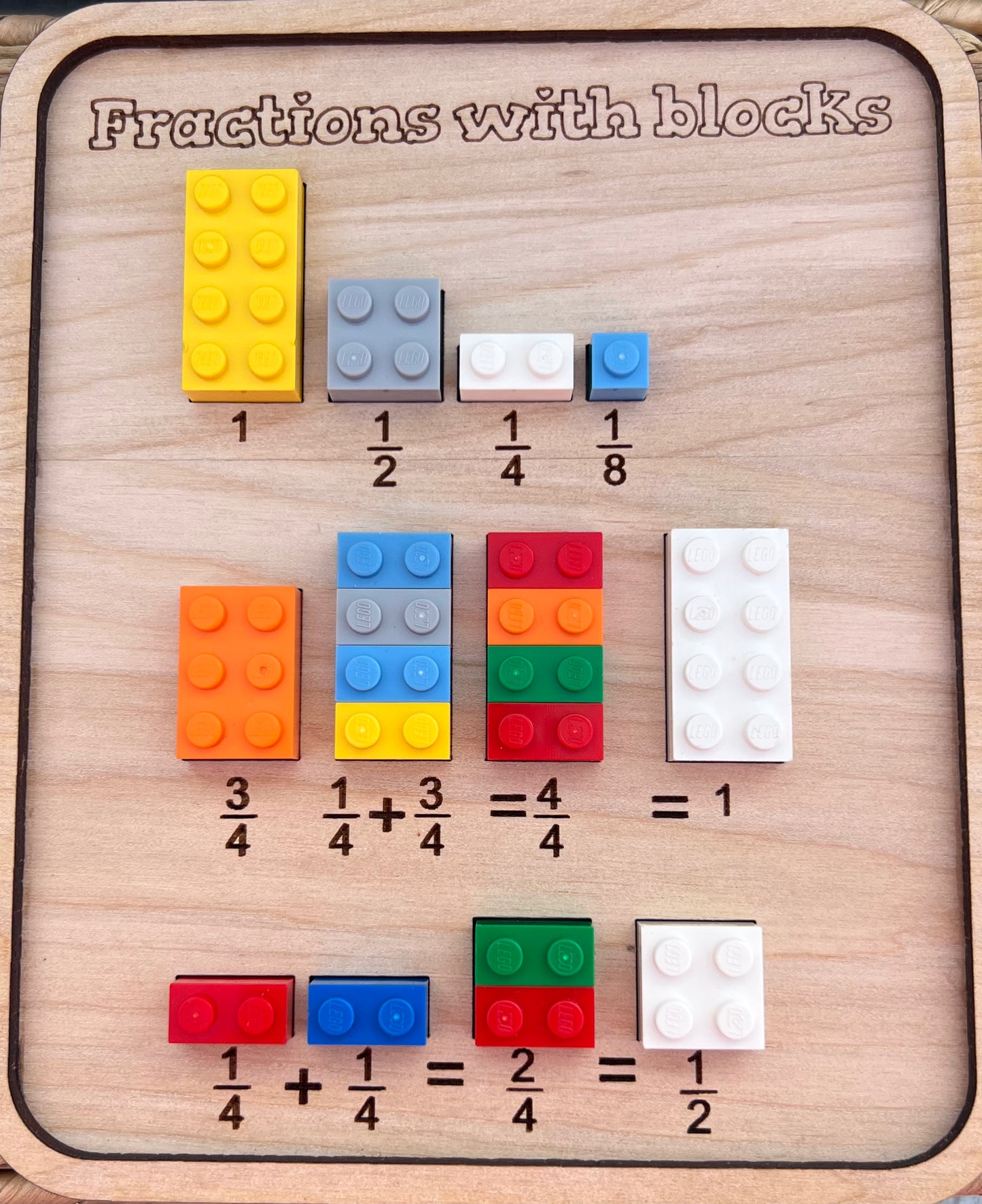 Exploring fractions with legos or building blocks
