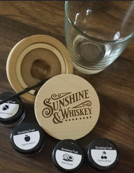 Customizable - Cocktail smoker top with 4 natural flavored wood chips