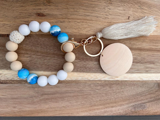 Wooden & Silicone beaded Keychains