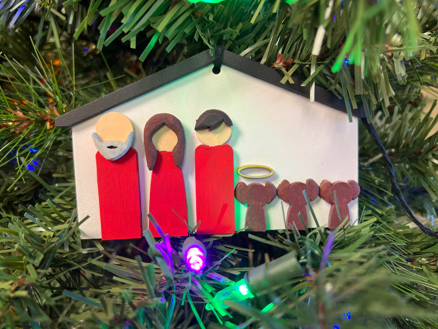 Christmas Peg Family Ornament - personalized