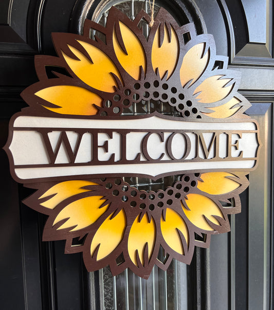 18 inch sunflower welcome sign
