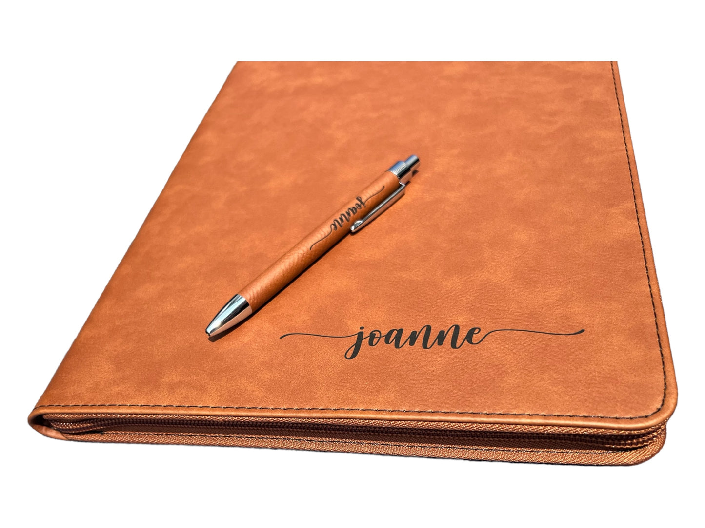 Custom Engraved zippered portfolio 9x12