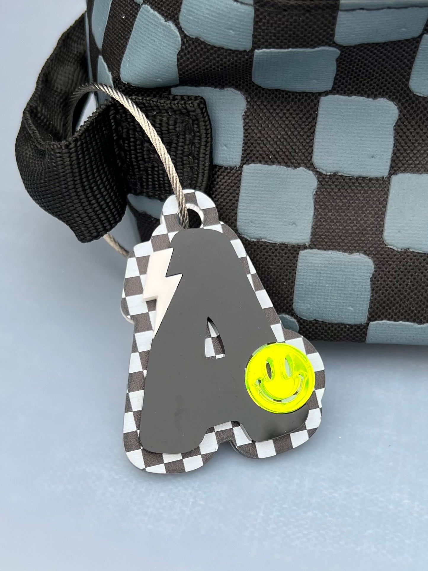 Retro alphabet Letter - Bag Tag