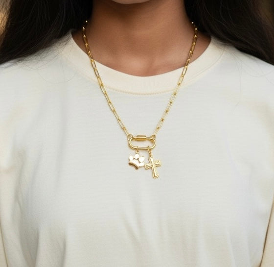 Oval Carabiner Paperclip necklace