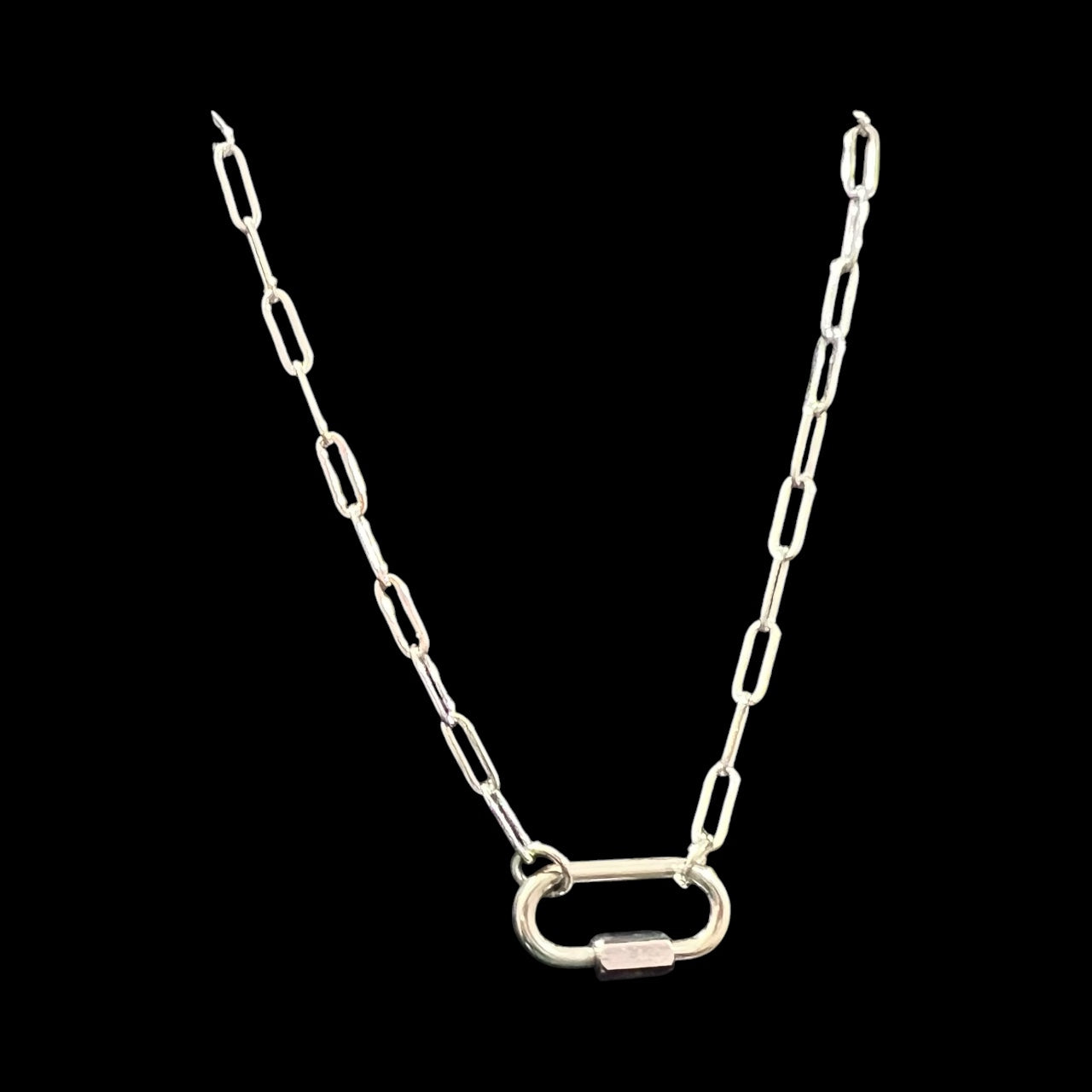 Oval Carabiner Paperclip necklace