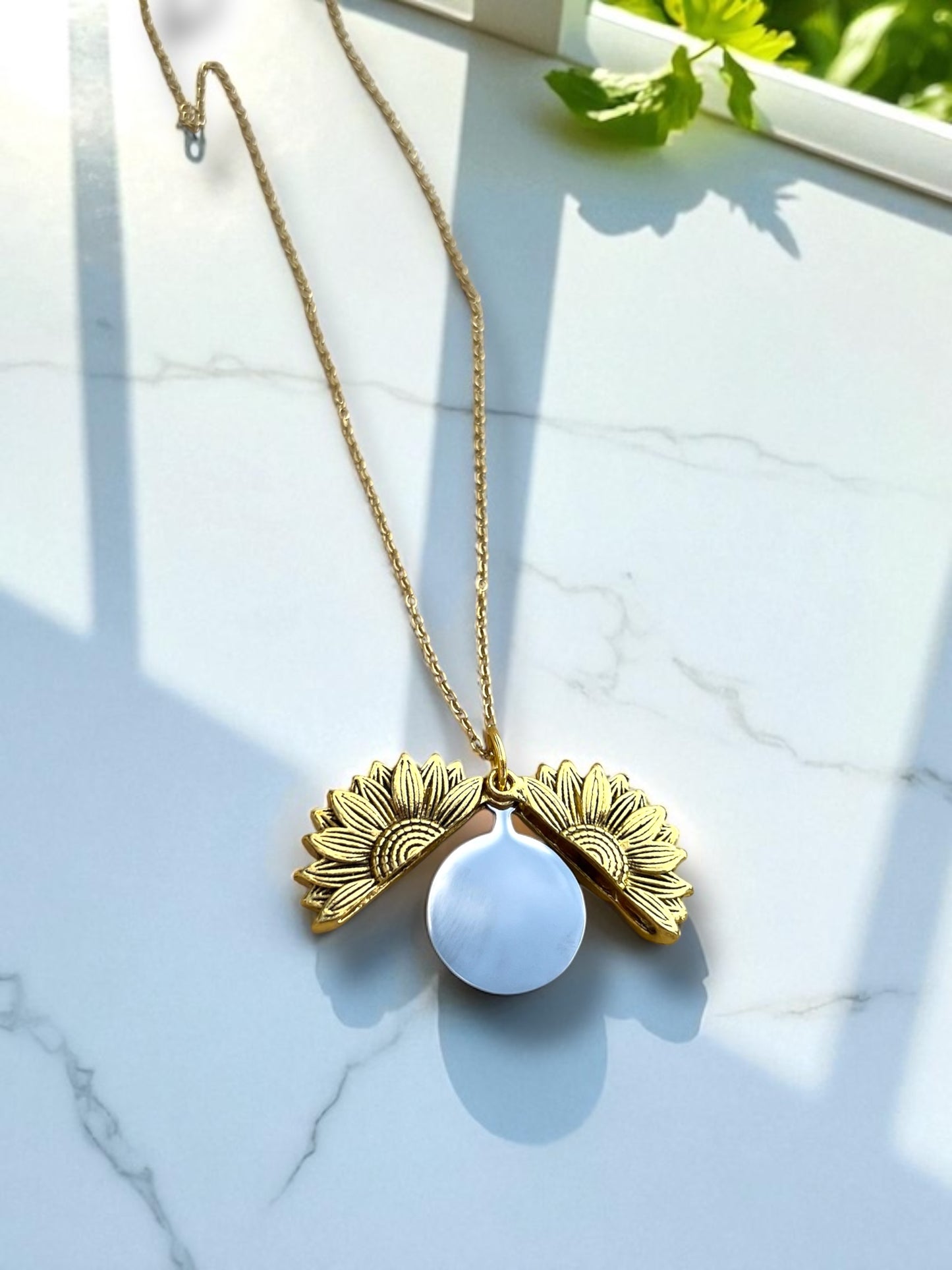 Sunflower Hidden Message Necklace
