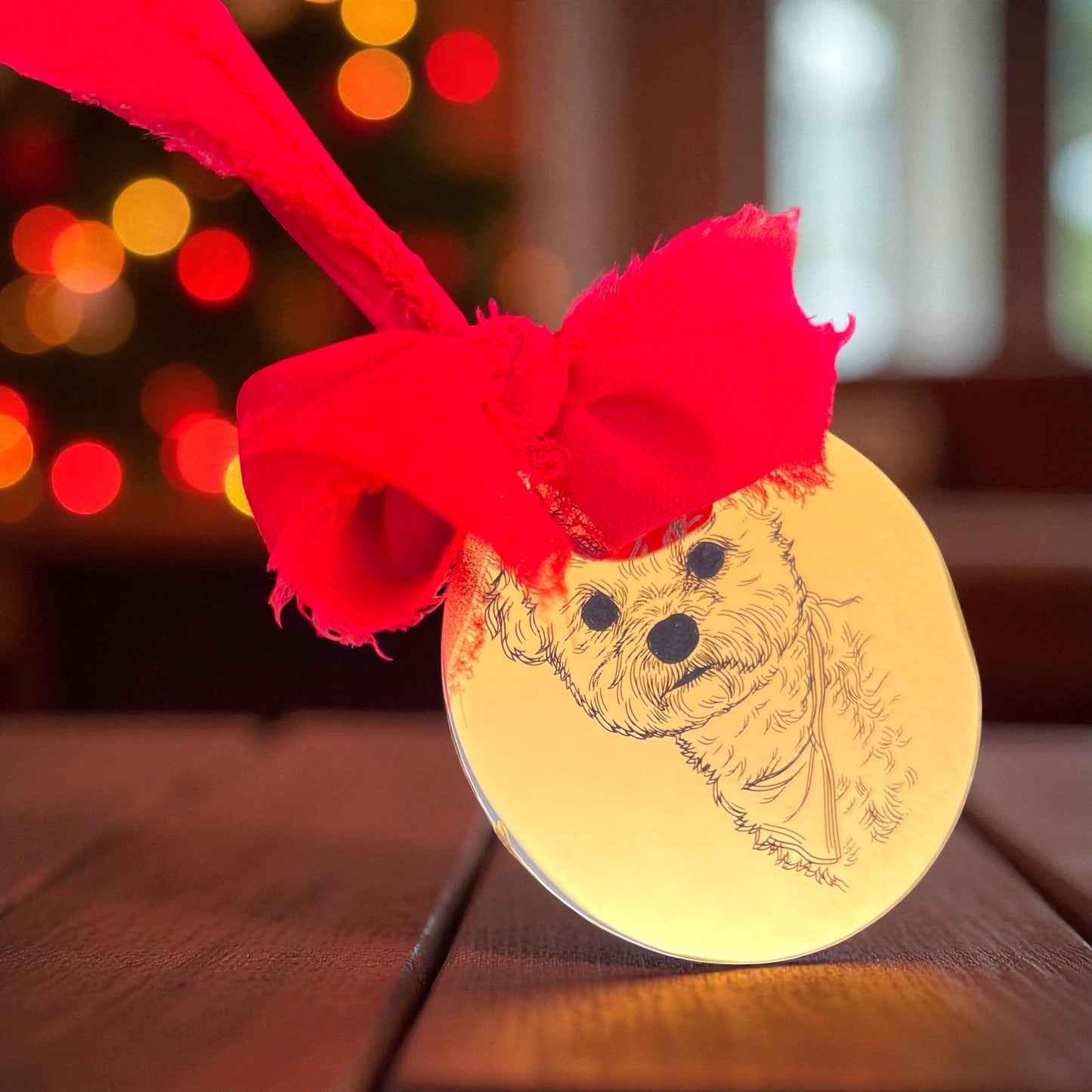 Personalized Stainless Steel Christmas Ornament.