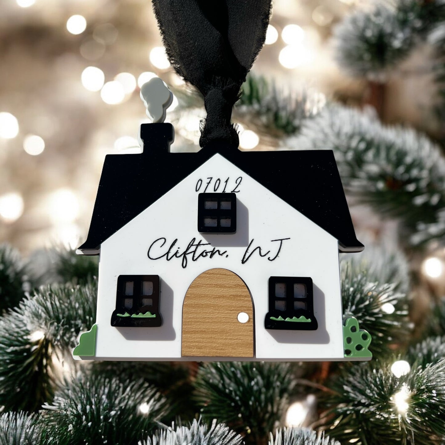 New home - zip code and city ornament - Customizable